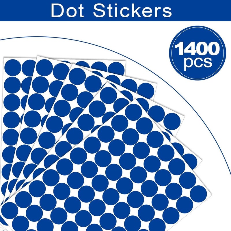 Lrogoe 1400 Pcs Blue Dot Stickers 3/4" Round Color Coding Label Circle Stickers Colored Dots for Office,Classroom,Papers Etc - Image 4